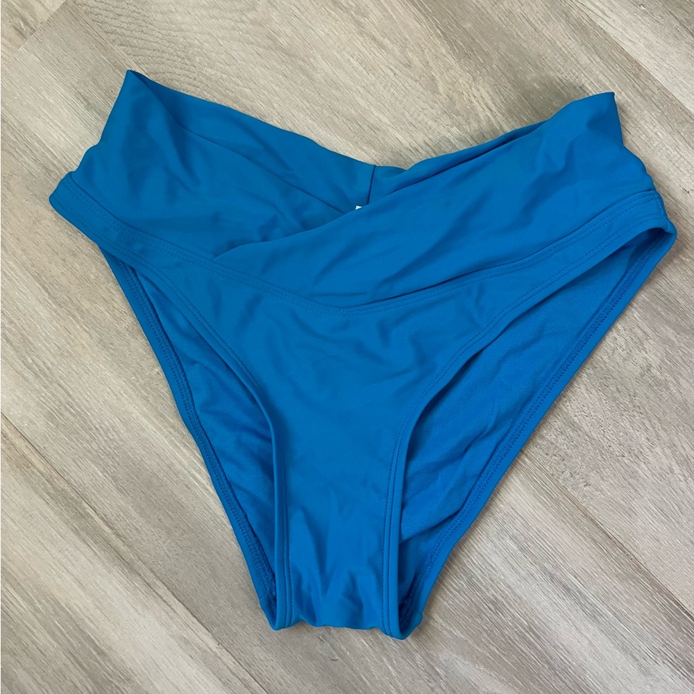 Vibrant Blue High-Waisted Bikini Bottom